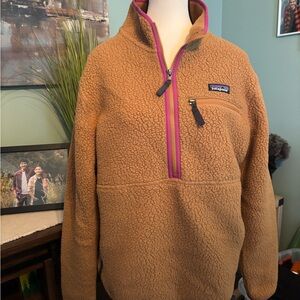 Patagonia Brown Fleece with Purple Trim